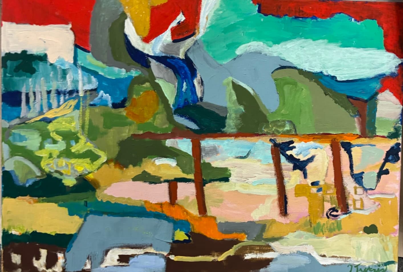 Måleri på duk, 48x68 cm