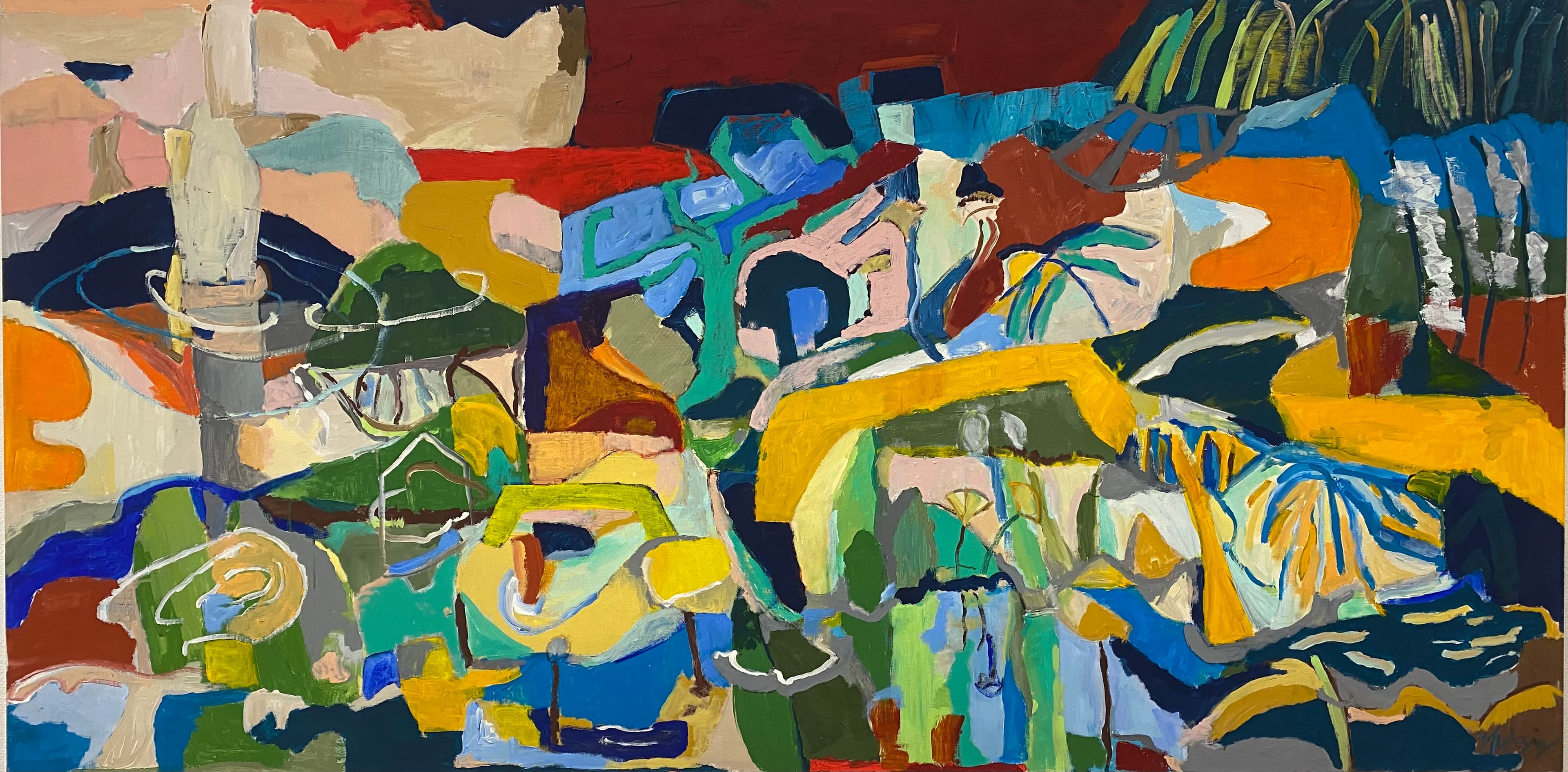 Måleri på duk, 100 x 200 cm